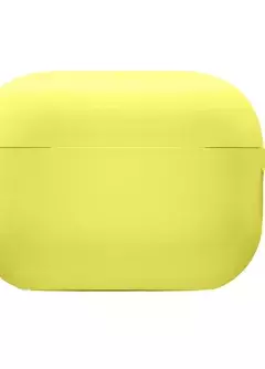 Силиконовый футляр с микрофиброй для наушников Airpods Pro 2, Желтый / Bright Yellow