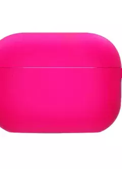 Силиконовый футляр с микрофиброй для наушников Airpods Pro 2, Розовый / Barbie pink
