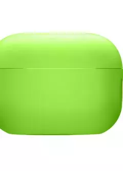 Силиконовый футляр с микрофиброй для наушников Airpods Pro 2, Салатовый / Neon green