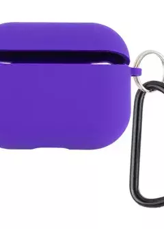 Силиконовый футляр с микрофиброй для наушников Airpods Pro 2, Фиолетовый / Ultra Violet