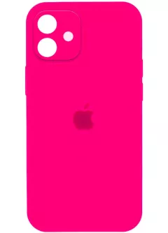 Уценка Чехол Silicone Case Full Camera Protective (AA) для Apple iPhone 12 (6.1"), Вскрытая упаковка / Розовый / Barbie Pink