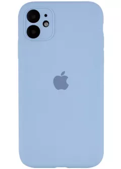 Уценка Чехол Silicone Case Full Camera Protective (AA) для Apple iPhone 12 (6.1"), Вскрытая упаковка / Голубой / Lilac Blue