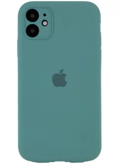Уценка Чехол Silicone Case Full Camera Protective (AA) для Apple iPhone 12 (6.1"), Вскрытая упаковка / Зеленый / Pine green