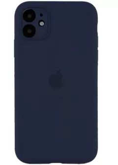 Уценка Чехол Silicone Case Full Camera Protective (AA) для Apple iPhone 12 (6.1"), Вскрытая упаковка / Темно-синий / Midnight blue