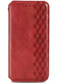 Кожаный чехол книжка GETMAN Cubic (PU) для Samsung Galaxy M12 || Samsung Galaxy A12, Красный