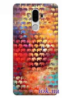 Чехол для Huawei Mate 9 - Силуэты слонов