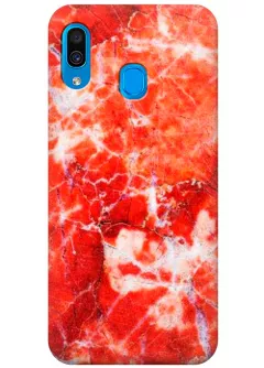 Чехол для Galaxy A30 - Красный мрамор
