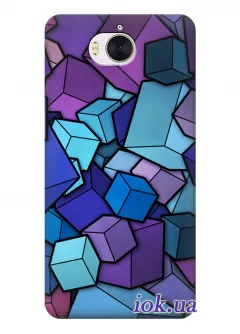 Чехол для Huawei Y5 2017 - Фиолетовые кубики