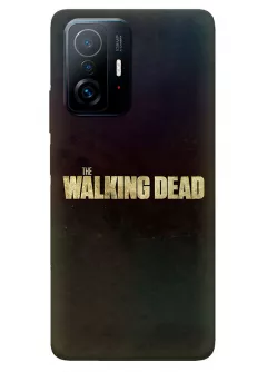 Наладка для Сяоми 11Т из силикона - Ходячие мертвецы The Walking Dead название крупным планом черный чехол