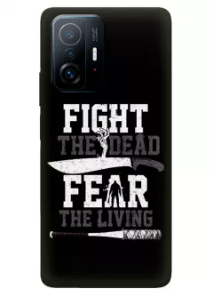 Наладка для Сяоми 11Т из силикона - Ходячие мертвецы The Walking Dead Fight the Dead Fear the Living черный чехол