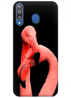 Чехол для Galaxy M30 - Пара фламинго