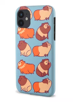 iPhone 12 гибридный противоударный чехол с картинкой - Морские свинки