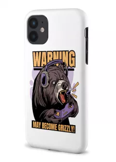 iPhone 12 гибридный противоударный чехол с картинкой - May become Grizzly