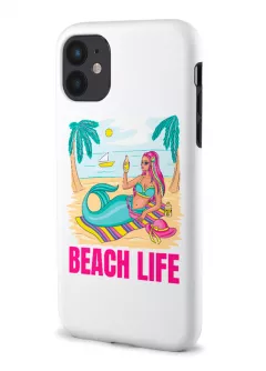 iPhone 12 гибридный противоударный чехол с картинкой - Пляжная жизнь