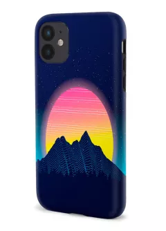 iPhone 12 гибридный противоударный чехол с картинкой - Закат в горах