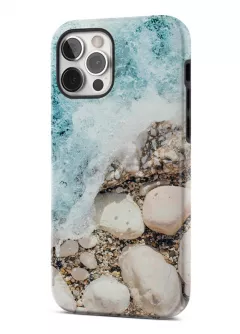 iPhone 12 Pro гибридный противоударный чехол с картинкой - Пенный берег