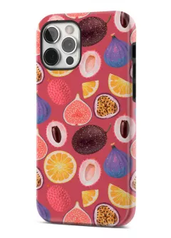 iPhone 12 Pro гибридный противоударный чехол с картинкой - Экзотические фрукты