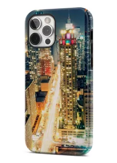 iPhone 12 Pro гибридный противоударный чехол с картинкой - Ночной город