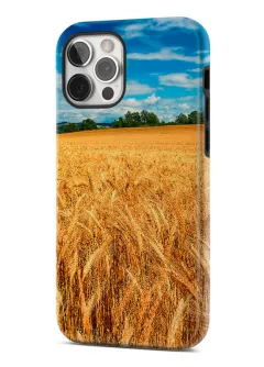 iPhone 12 Pro гибридный противоударный чехол с картинкой - Пшеница и небо