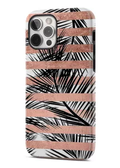 iPhone 12 Pro Max гибридный противоударный чехол с картинкой - Модные пальми