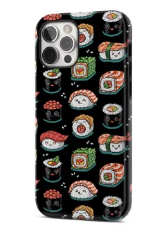 iPhone 12 Pro Max гибридный противоударный чехол с картинкой - Смешные суши