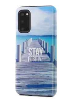 Samsung Galaxy Note 20 гибридный противоударный чехол с картинкой - Stay Positive
