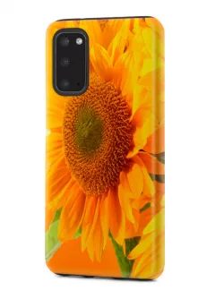 Samsung Galaxy Note 20 гибридный противоударный чехол с картинкой - Цветок солнца