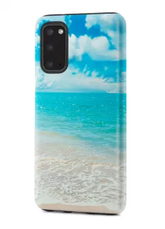 Samsung Galaxy Note 20 гибридный противоударный чехол с картинкой - Морской пляж
