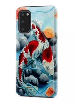 Samsung Galaxy S20 гибридный противоударный чехол с картинкой - Любовь рыбок