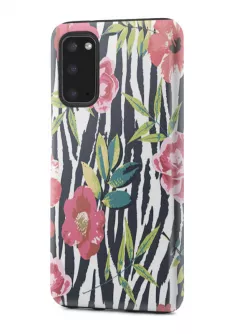 Samsung Galaxy S20 гибридный противоударный чехол с картинкой - Пастельные цветы