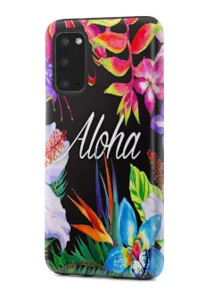 Samsung Galaxy S20 гибридный противоударный чехол с картинкой - Aloha Flowers
