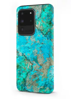 Samsung Galaxy S20 Ultra гибридный противоударный чехол LoooK с картинкой - Бирюзовый камень