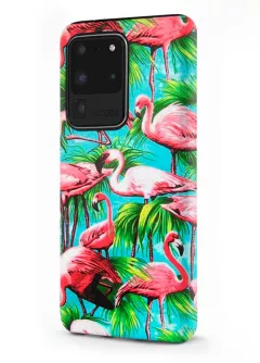 Samsung Galaxy S20 Ultra гибридный противоударный чехол LoooK с картинкой - Фламинго