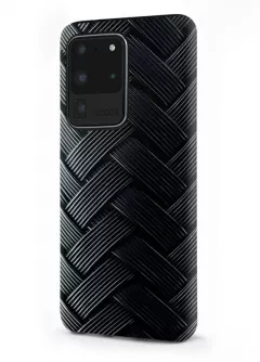 Samsung Galaxy S20 Ultra гибридный противоударный чехол LoooK с картинкой - Плетеный узор