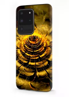 Samsung Galaxy S20 Ultra гибридный противоударный чехол LoooK с картинкой - Золотой цветок