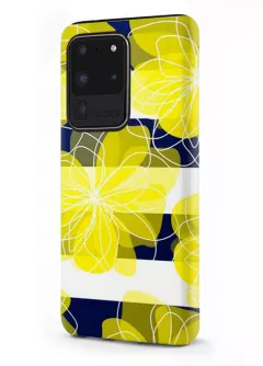 Samsung Galaxy S20 Ultra гибридный противоударный чехол LoooK с картинкой - Желтые цветы