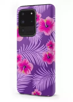 Samsung Galaxy S20 Ultra гибридный противоударный чехол LoooK с картинкой - Тропические цветочки
