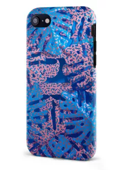 Apple iPhone 7 гибридный противоударный чехол LoooK с картинкой - Голубые листья