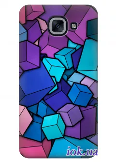 Чехол для Galaxy J7 Max - Фиолетовые кубики