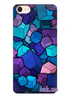 Чехол для Meizu E2 - Фиолетовые кубики
