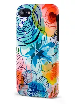 Apple iPhone 8 гибридный противоударный чехол LoooK с картинкой - Арт цветы