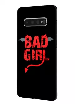 Samsung Galaxy S10 гибридный противоударный чехол LoooK с картинкой - Плохая девочка