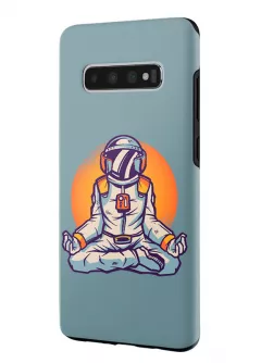 Samsung Galaxy S10 гибридный противоударный чехол LoooK с картинкой - Йога в космосе