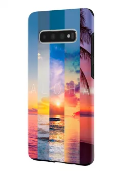 Samsung Galaxy S10 гибридный противоударный чехол LoooK с картинкой - Aloha