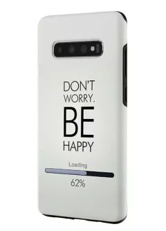 Samsung Galaxy S10 гибридный противоударный чехол LoooK с картинкой - Будь счастлив