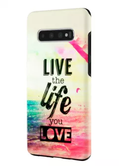 Samsung Galaxy S10 гибридный противоударный чехол LoooK с картинкой - Life You Love