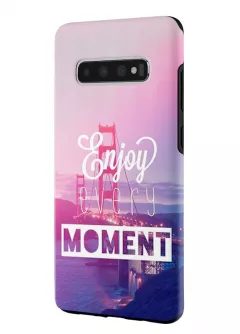 Samsung Galaxy S10 гибридный противоударный чехол LoooK с картинкой - Enjoy Every Moment