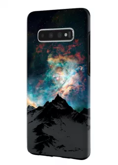Samsung Galaxy S10 гибридный противоударный чехол LoooK с картинкой - Сияние в горах