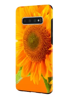 Samsung Galaxy S10 гибридный противоударный чехол LoooK с картинкой - Цветок солнца