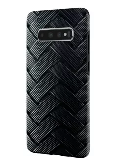 Samsung Galaxy S10 гибридный противоударный чехол LoooK с картинкой - Плетеный узор